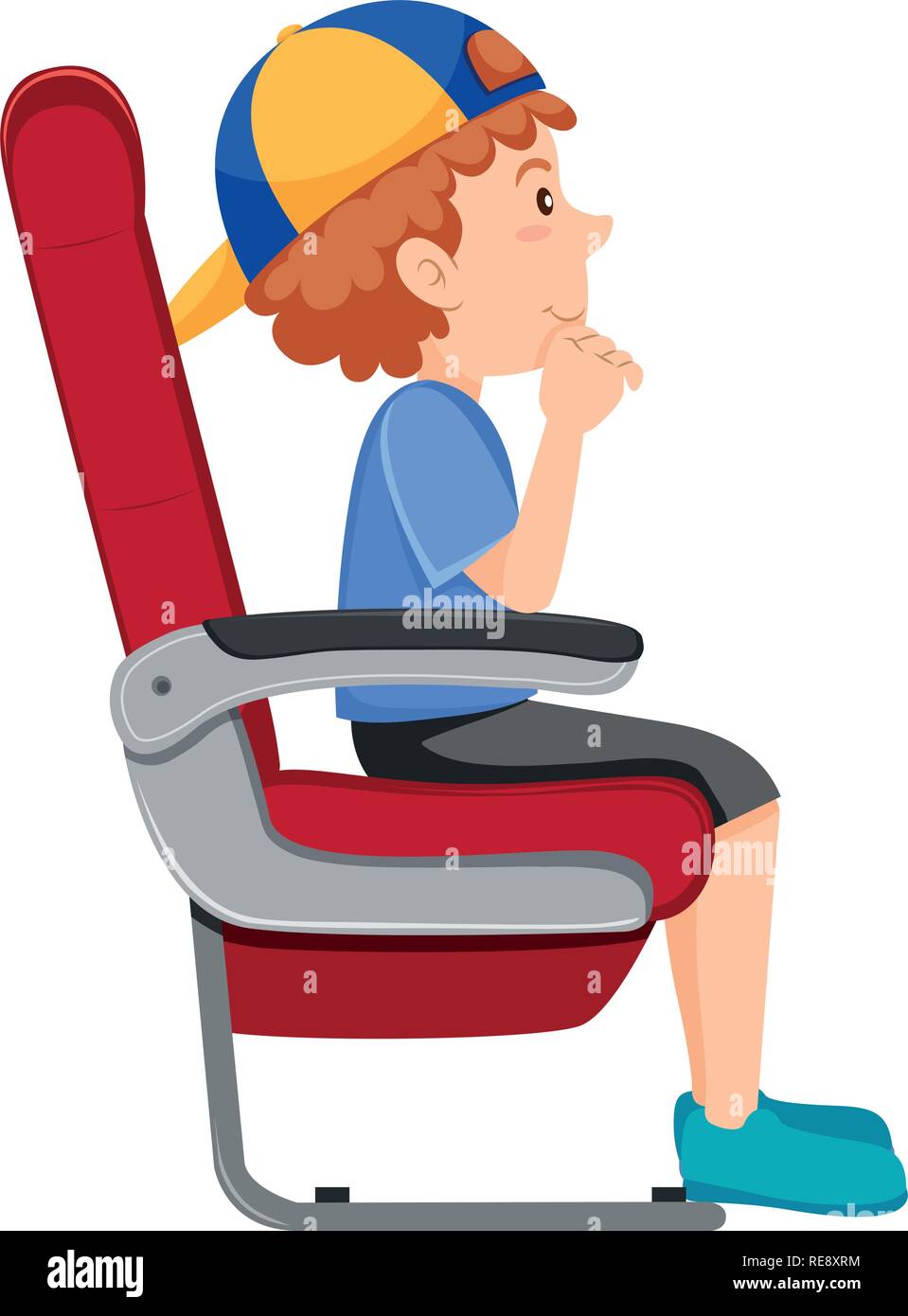 A boy on the airplane seat illustration Stock Vector Image & Art - Alamy