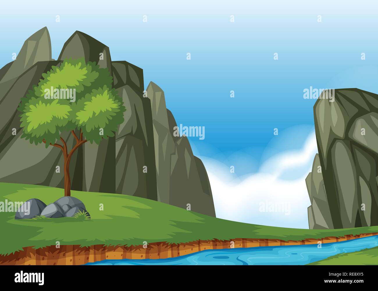 A beautiful nature landscape illustration Stock Vector Image & Art - Alamy