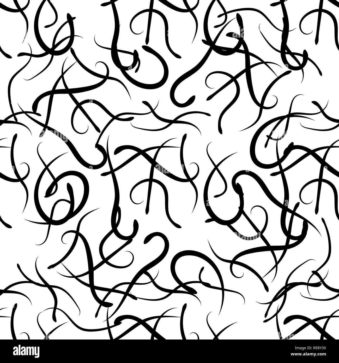 Black and white seamless vector pattern with snakes. eps10 Stock Vector ...