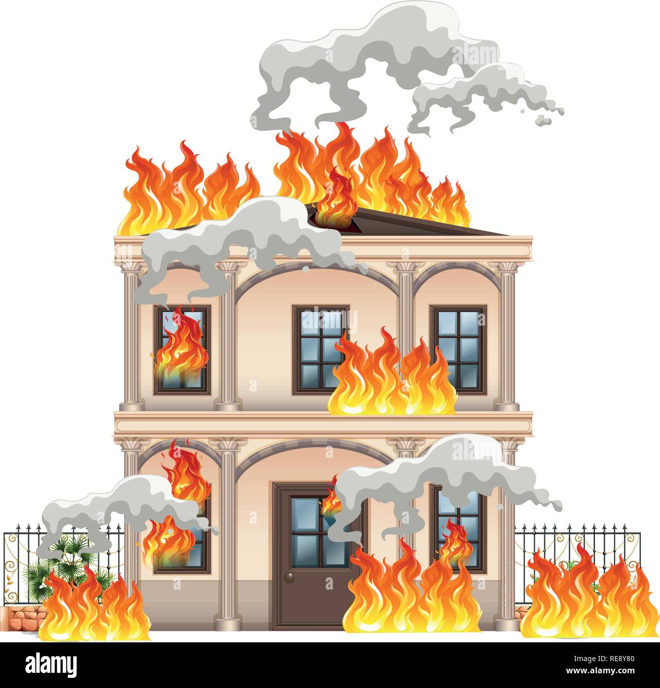 House fire cartoon icon hi-res stock photography and images - Page 2 - Alamy