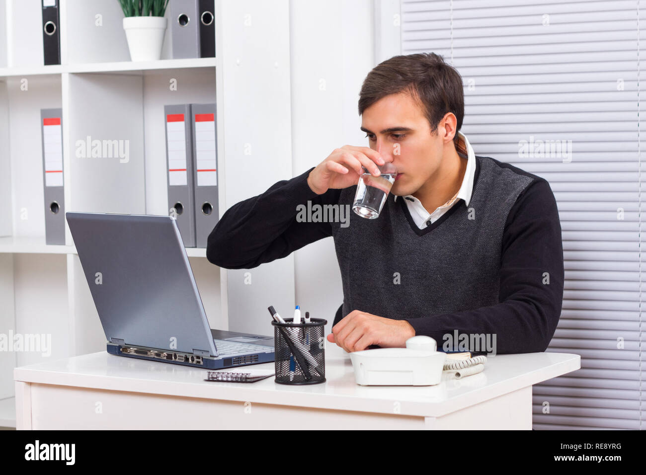 Refreshment at work Stock Photo