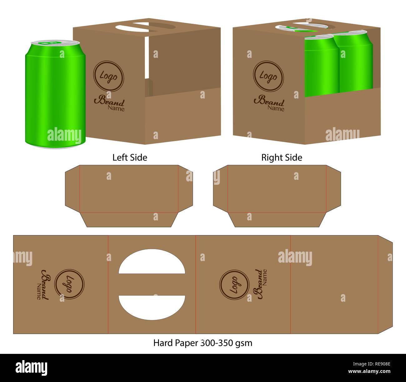 Box packaging die cut template design. 3d mock-up Stock Vector