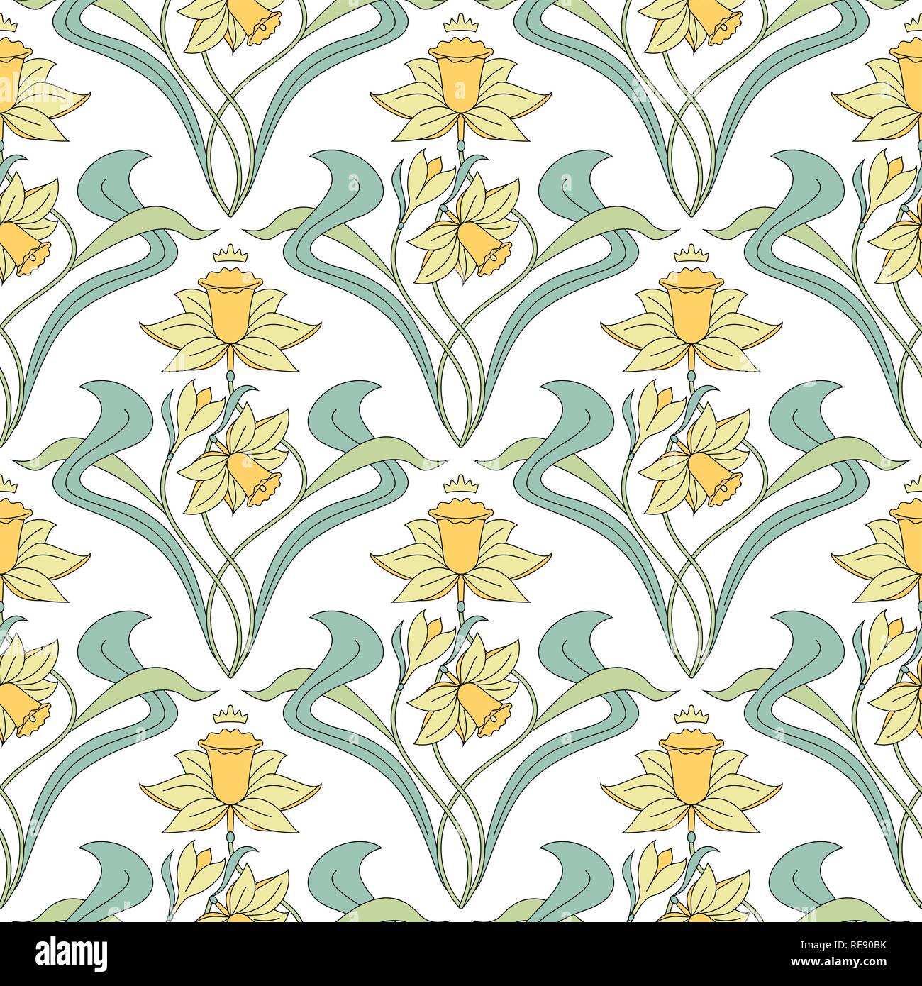 Vintage seamless pattern. Vector floral illustration in vintage style ...
