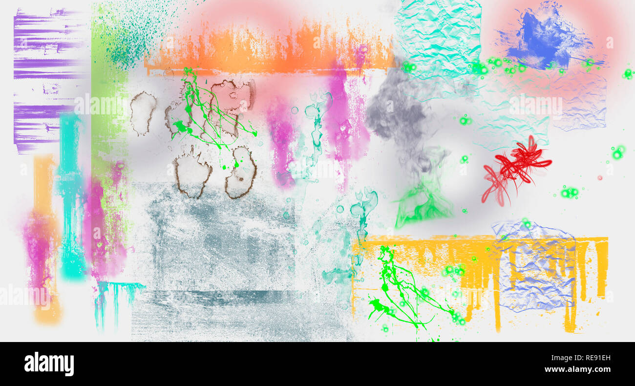 Abstract image with paint spots of different shapes. Stock Photo