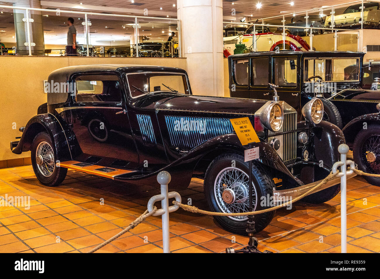 FONTVIEILLE, MONACO - JUN 2017: black ROLLS-ROYCE PHANTOM I 1927 in