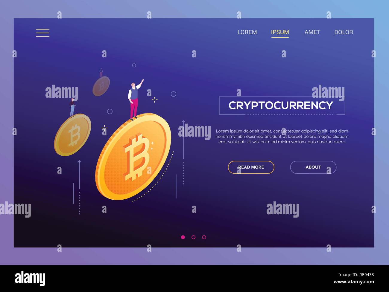 Cryptocurrency concept - modern isometric vector web banner Stock ...