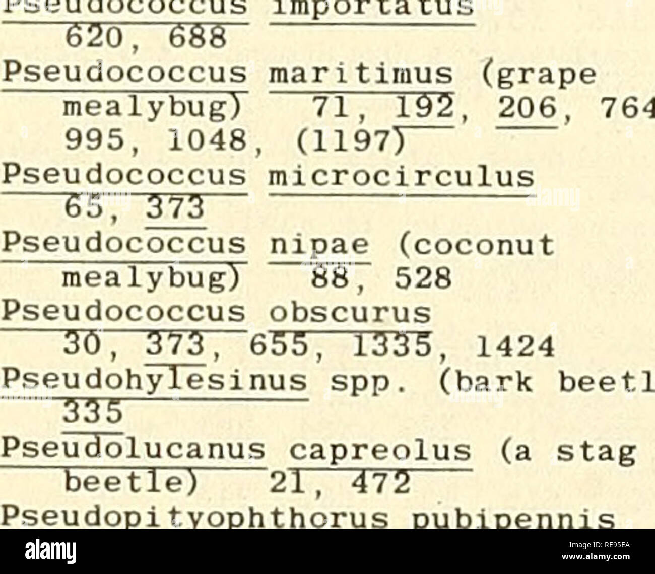 . Cooperative economic insect report. Beneficial insects; Insect pests. Pseudaletl 27, 47, 68, 90, 108, 133, 134, 143, 148, 185, 223, 259, (273) 289, 326, 370, 407, 443, 458, 473, 482, 501, 514, 534, 547, 567, 568, 591, 605, 626, 627, 634, 661, 662, 667, 696, 697, 703, 734, 735, 743, 771, 772, 782, 805, 806, 816, 841, 842. 876, 877, 884, (892), 905, 934, 935, 936, 937, 938, 944, 967, 968, 969, 979, 1001, 1002 1007 , 1032 , 1033, 1034, 1062, 1063 , 1090 , 1091, 1092, 1110, 1123 , 1124 , 1160, 1161, 1174, 1190 , 1191 , (1198), 1221, 1222, 1251 , 1252 , (1253), 1275, 1276, 1302 , 1303 , 1321, 132 Stock Photo