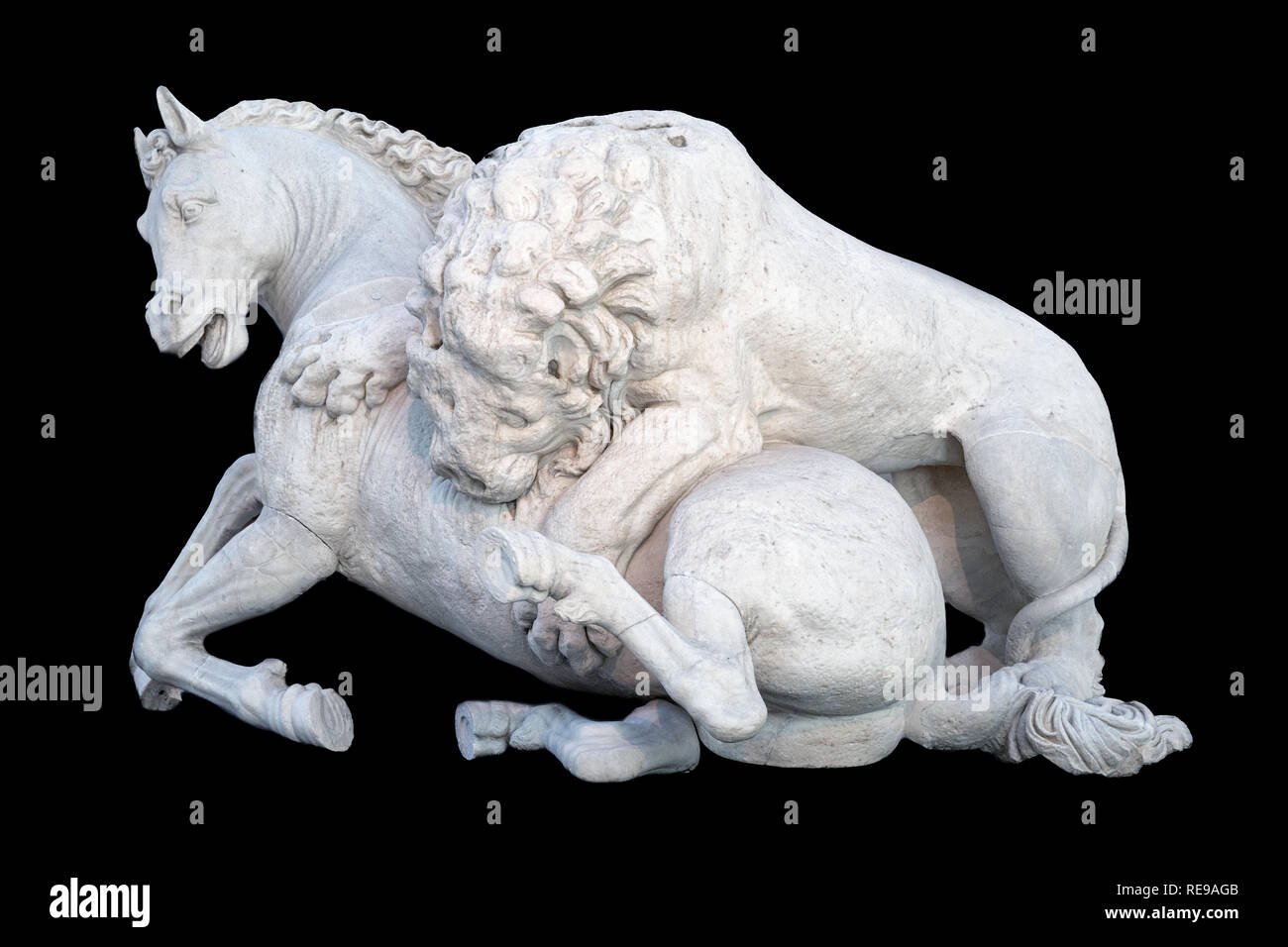 Lion Attacking a Horse, The Capitoline Museums, Rome, Italy Stock Photo