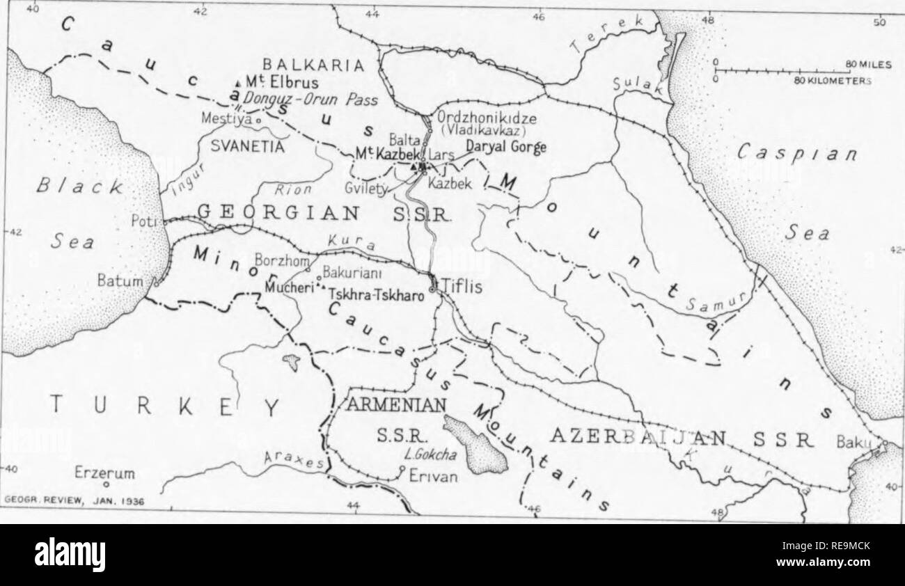 Caucasus Mountains Map Europe Contributions From The Botanical Laboratory And The Morris Arboretum Of The University Of Pennsylvania Vol 13 Botany Botany 6o The Geographical Review Specific Term Caiicasica In Botanical Nomenclature Plants Like People Seem To Have Stopped Here In Their Migratory Journeys Nine Teen Different Languages Are Spoken The Distinctive Plant Life Is Due Primarily To The High Barrier Formed By The Mountains Between Regions Of Wholly Different Climate I I I 80 Miles 80 Kilometers Ao Erzerum 6e06w Revpew Jaw I9m Fig 2location Map Of The Caucasus Scale Approximately I 8 RE9MCK
