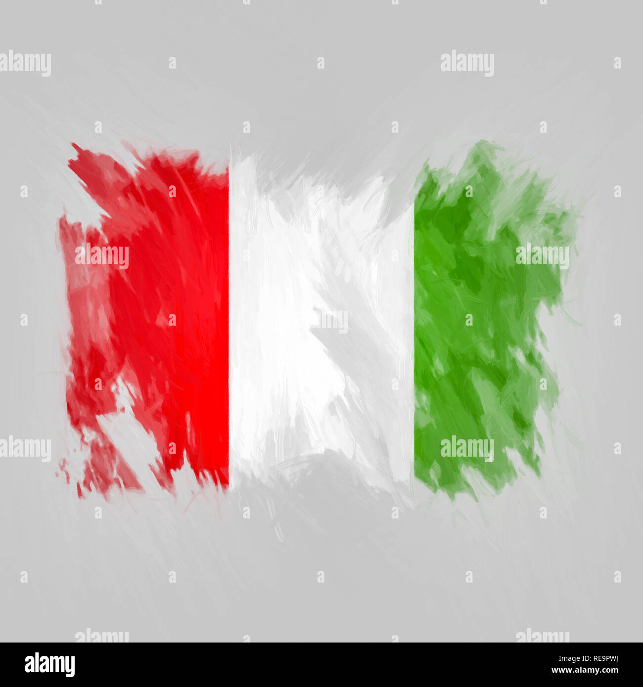 Watercolor flag of Italy. Art painted Italy national flag. Stock Photo