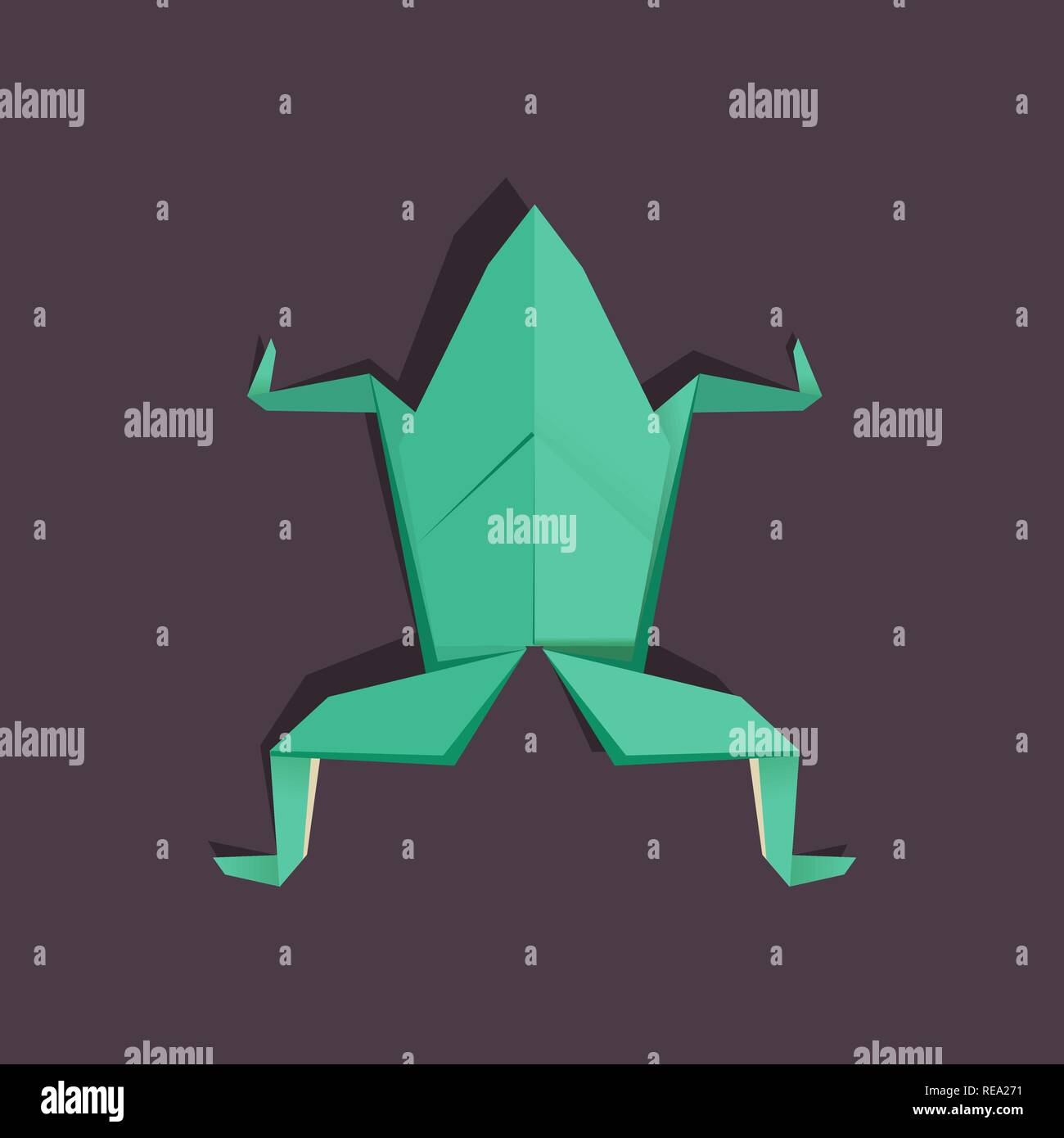 Origami Frog on dark background. Isolated vector Stock Vector