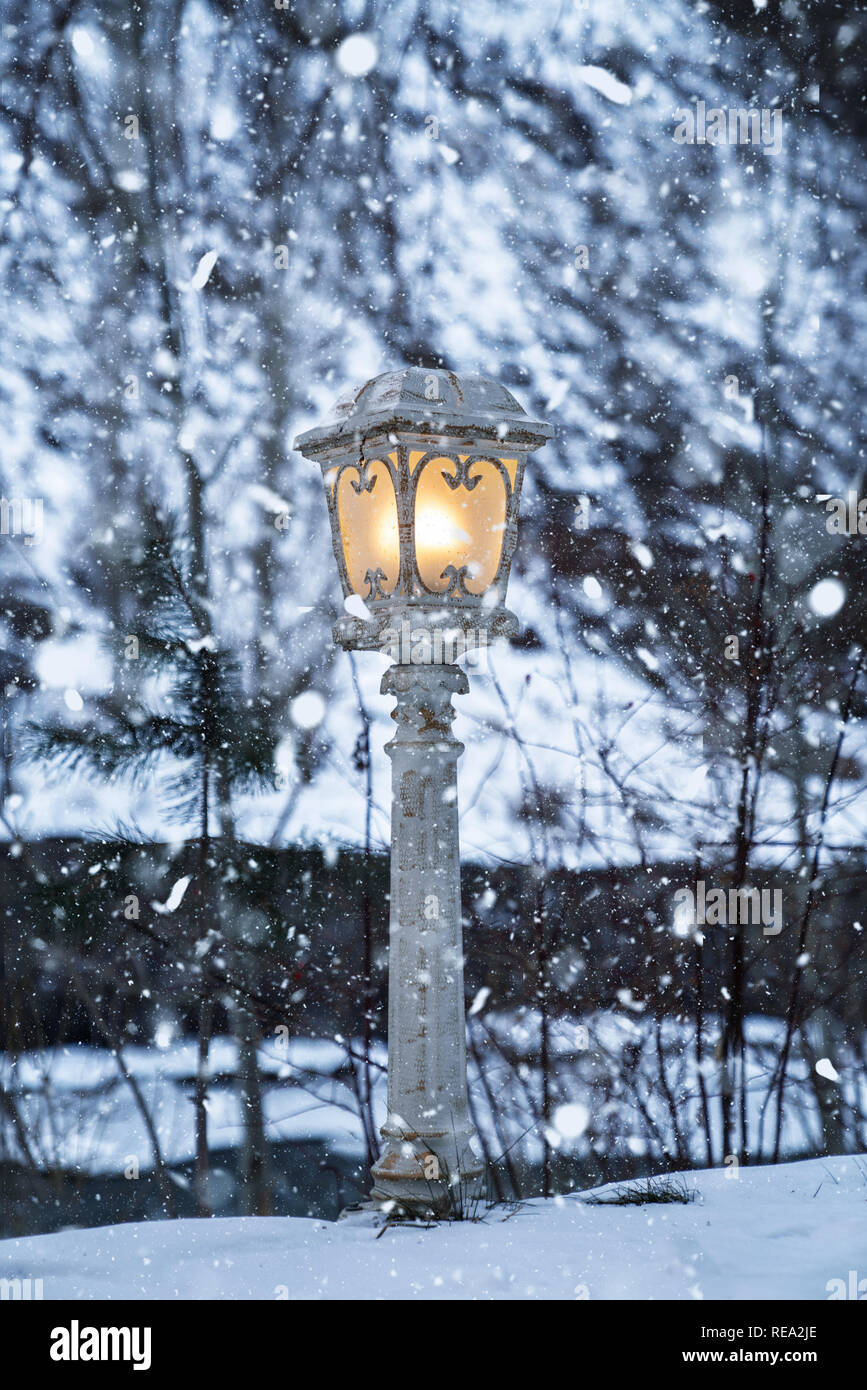 Christmas lamp snow hi-res stock photography and images - Alamy