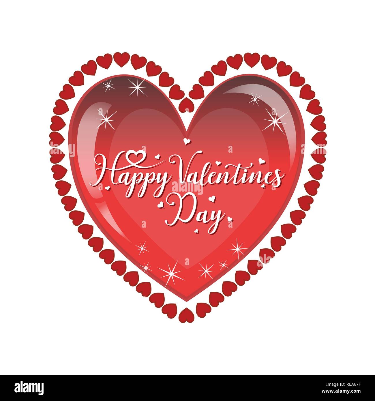 Happy Valentines Day romantic greeting card illustration Stock Vector ...