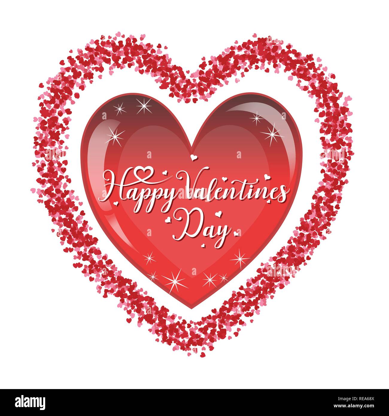 Happy Valentines Day romantic greeting card illustration Stock Vector ...