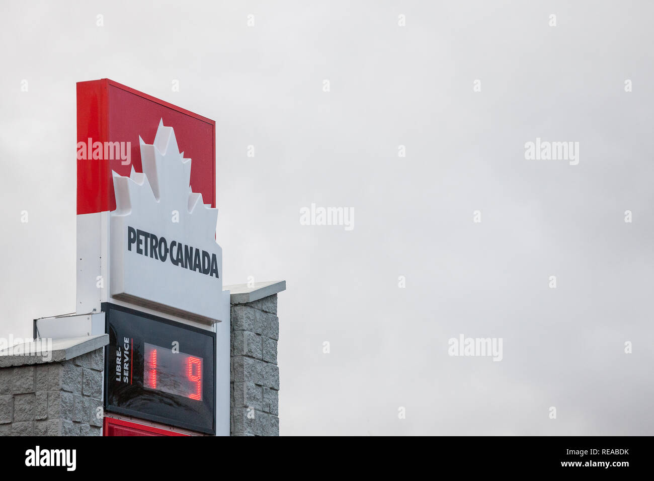 MONTREAL, CANADA NOVEMBER 6, 2018 PetroCanada logo in front of one