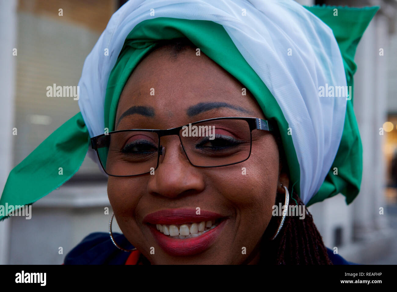 London, UK - Peckham. 20th January 2019. Violence breaks out on the streets of Peckham in south east London, between supporters of Nigerian presidential candidate Atiku Abubaker (72) and passing members of the  public who launch a tirade of abuse at the protesters before a skirmish breaks out. Credit: Iwala/Alamy Live News Stock Photo