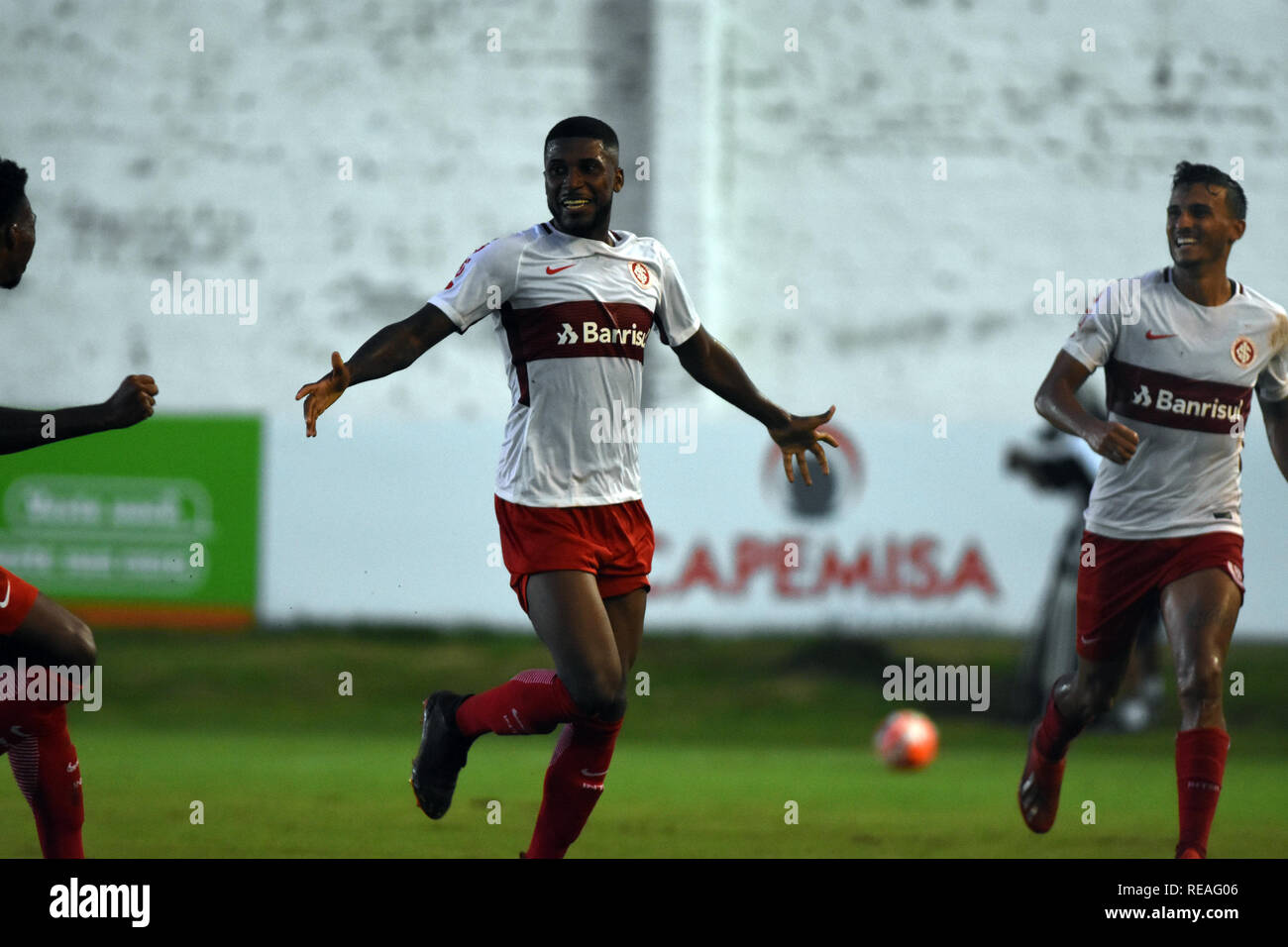 RS - Iju - 20/01/2019 - GAUCH O 2019, S o Luiz x Internacional - Inter player Emerson Santos celebrates his goal during a match against S o Luiz in the October 19 th stage for the State Championship 2019. Photo: Renato Padilha / AGIF Stock Photo
