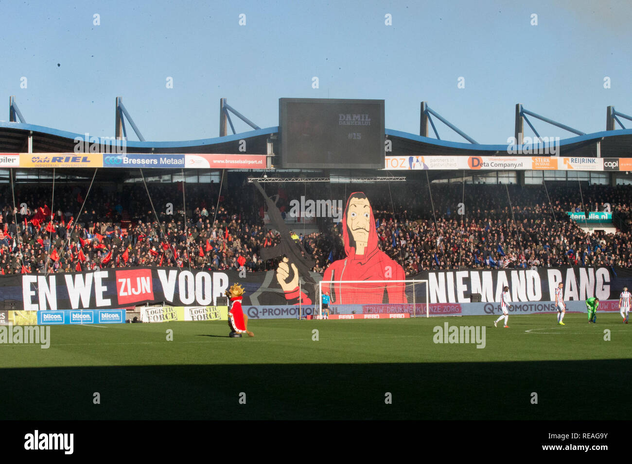 Tilburg Netherlands 20 january 2019 Soccer: Willem II v NAC Breda   Eredivisie 2018-2019  Tifo thuispubliek Willem II Stock Photo