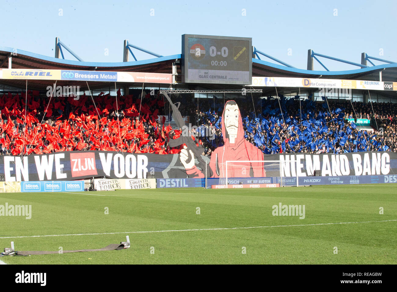 Tilburg Netherlands 20 january 2019 Soccer: Willem II v NAC Breda   Eredivisie 2018-2019  Tifo Willem II supporters Stock Photo