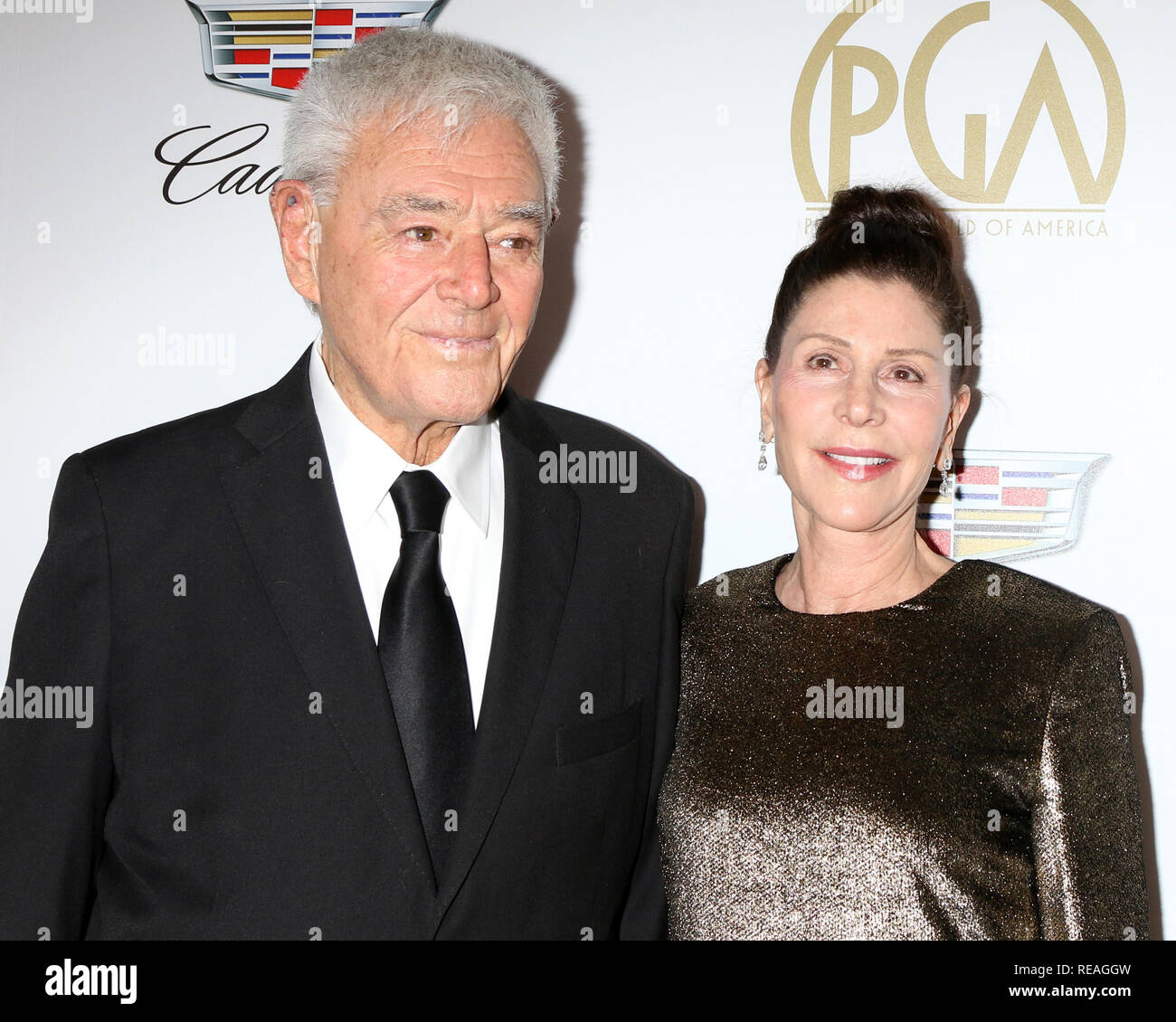 January 19, 2019 - Beverly Hills, CA, USA - LOS ANGELES - JAN 19:  Richard Donner, Lauren Shuler Donner at the 2019 Producers Guild Awards at the Beverly Hilton Hotel on January 19, 2019 in Beverly Hills, CA (Credit Image: © Kay Blake/ZUMA Wire) Stock Photo