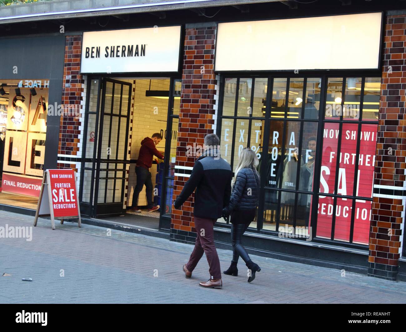 Ben Sherman brand logo seen in Carnaby Street in London, UK Stock Photo ...