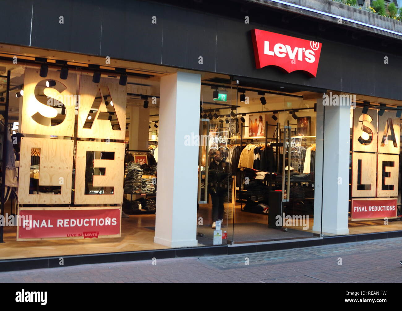 Levi's brand logo seen in Carnaby Street in London, UK Stock Photo - Alamy