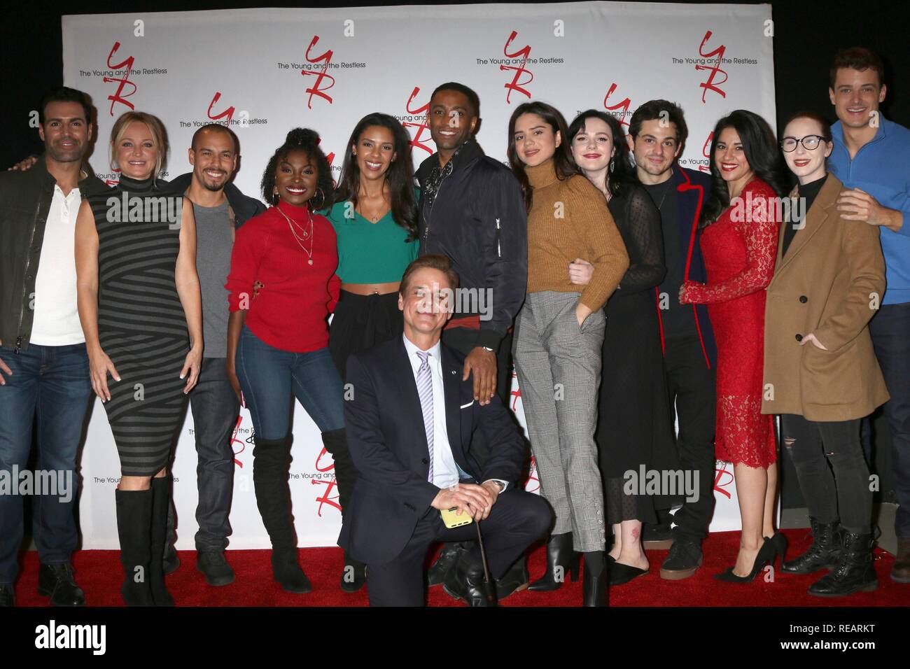 Jordi Vilasuso, Sharon Case, Bryton James, Loren Lott, Alice Hunter, Christian LeBlanc, Brooks Darnell, Sasha Calle, Cait Fairbanks, Zack Tinker, Noemi´ Gonzalez, Camryn Grimes, Michael Mealor at arrivals for THE YOUNG AND THE RESTLESS Celebrates 30 Years as TV’s #1 Daytime Drama, CBS Television City, Los Angeles, CA January 17, 2019. Photo By: Priscilla Grant/Everett Collection Stock Photo