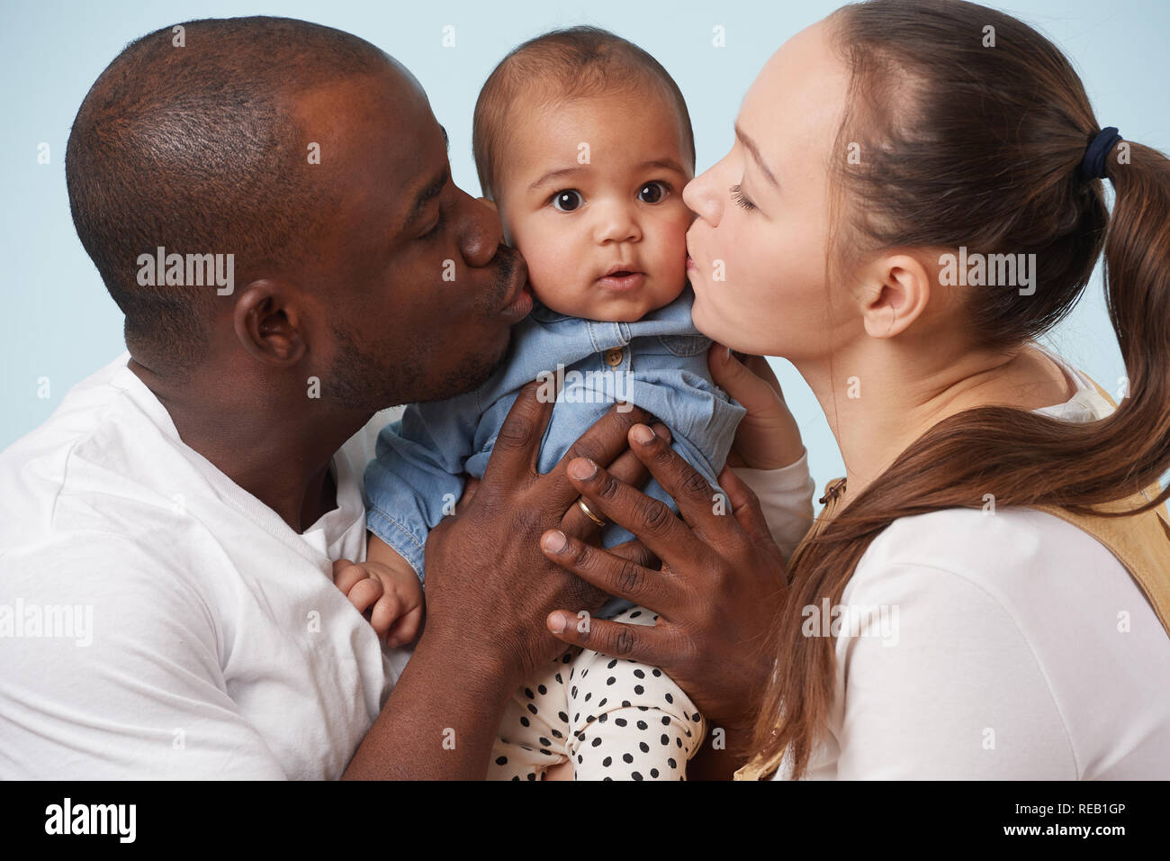 Baby white family black White Mother