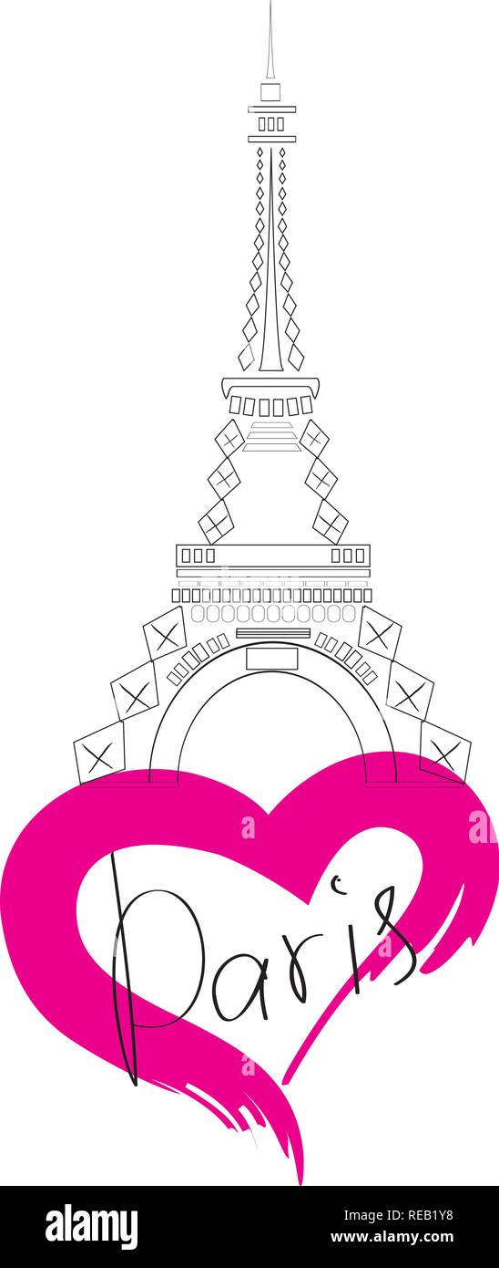 vector illustration of Paris Eiffel tower icon. Stock Vector