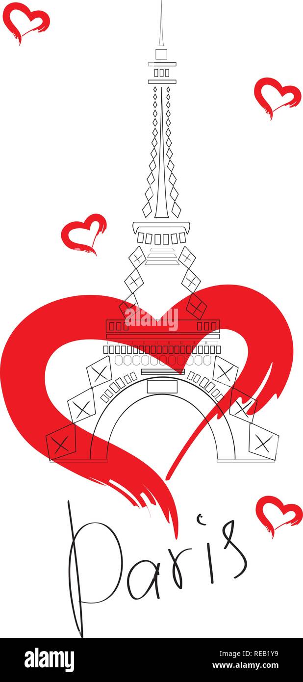 vector illustration of Paris Eiffel tower icon. Stock Vector