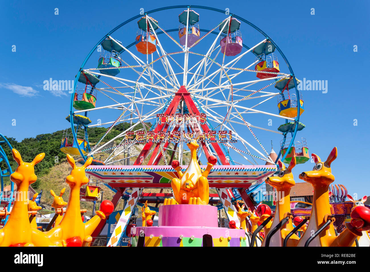 Ferris wheel at Luna Park amusement park, Marine Drive, Scarborough, North Yorkshire, England, United Kingdom Stock Photo