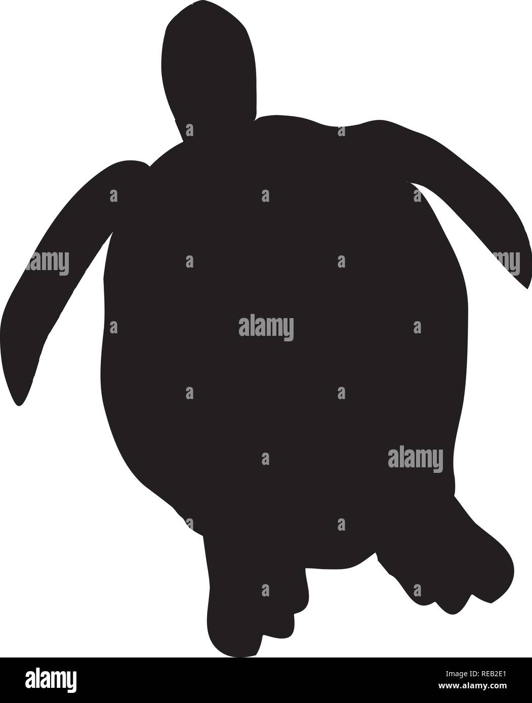 vector illustration of a sea turtle isolated on white background Stock ...