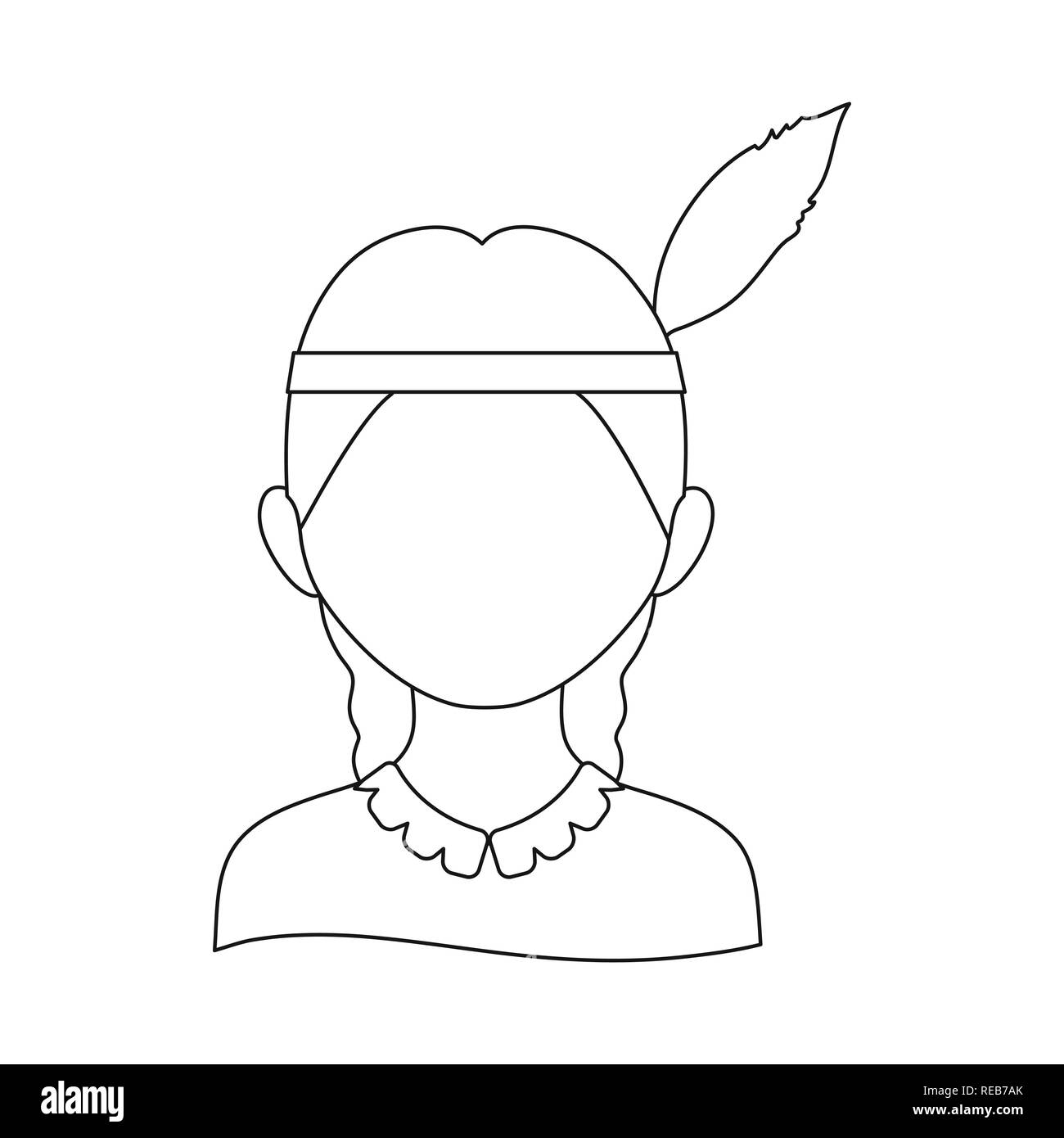 indian,american,woman,headdress,feather,native,cherokee,indigenous,national,costume,nation,race,identity,user,avatar,character,imitator,resident,person,culture,set,vector,icon,illustration,isolated,collection,design,element,graphic,sign,outline,line, Vector Vectors , Stock Vector