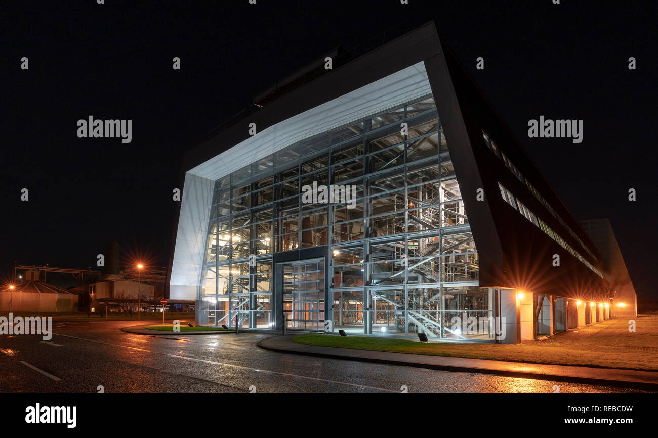 Roseisle Distllery, Moray, Scotland at night Stock Photo Alamy