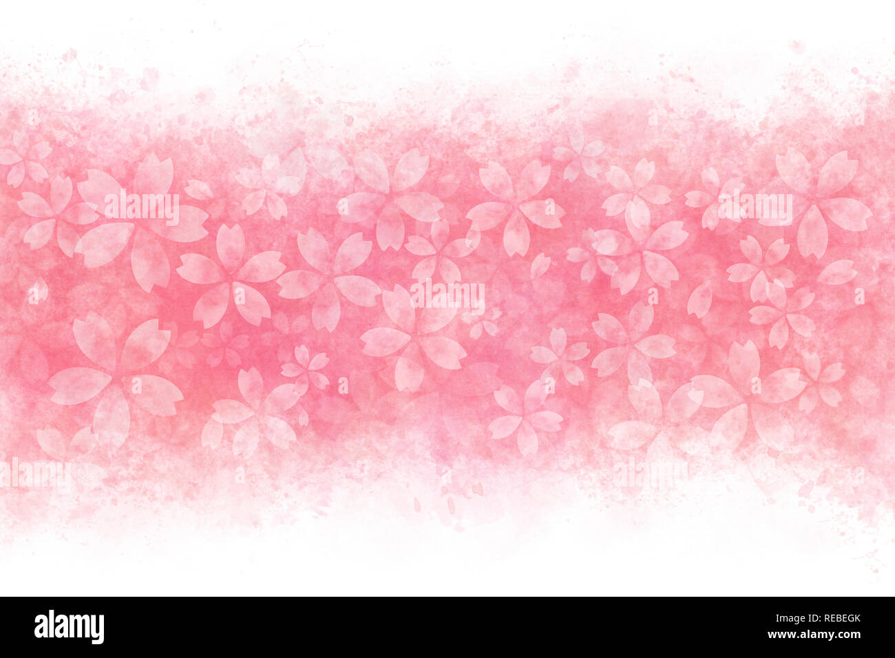 Japanese Pink Cherry Blossom Watercolor Abstract Or Vintage Paint Background Stock Photo Alamy