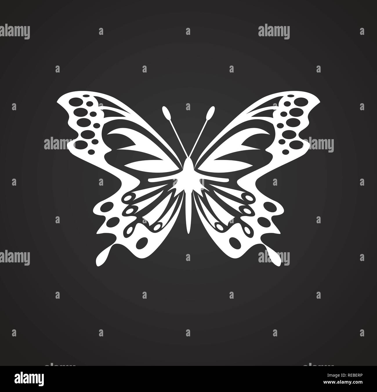 Butterfly icon on black background for graphic and web design, Modern ...