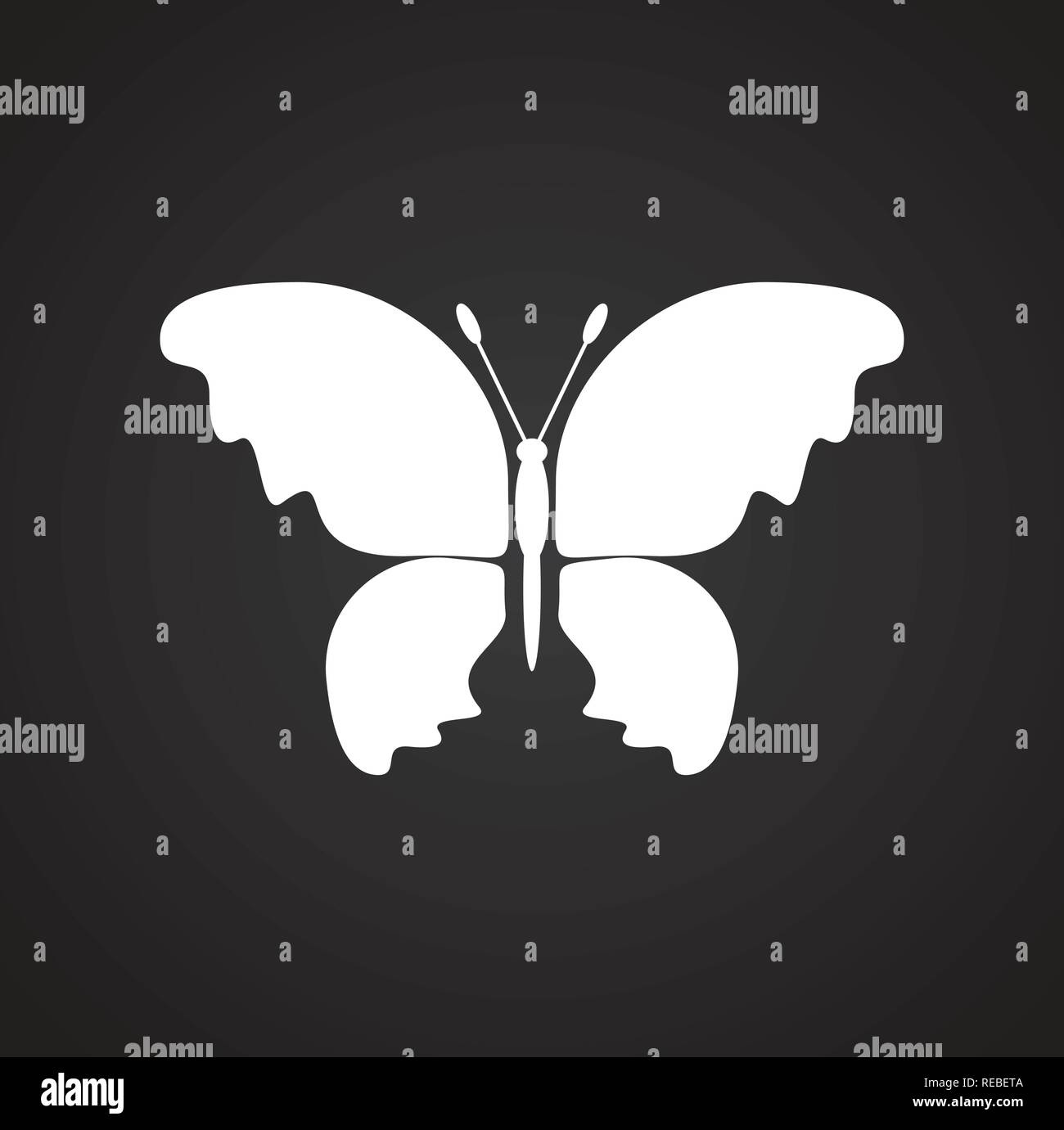 Butterfly icon on black background for graphic and web design, Modern ...