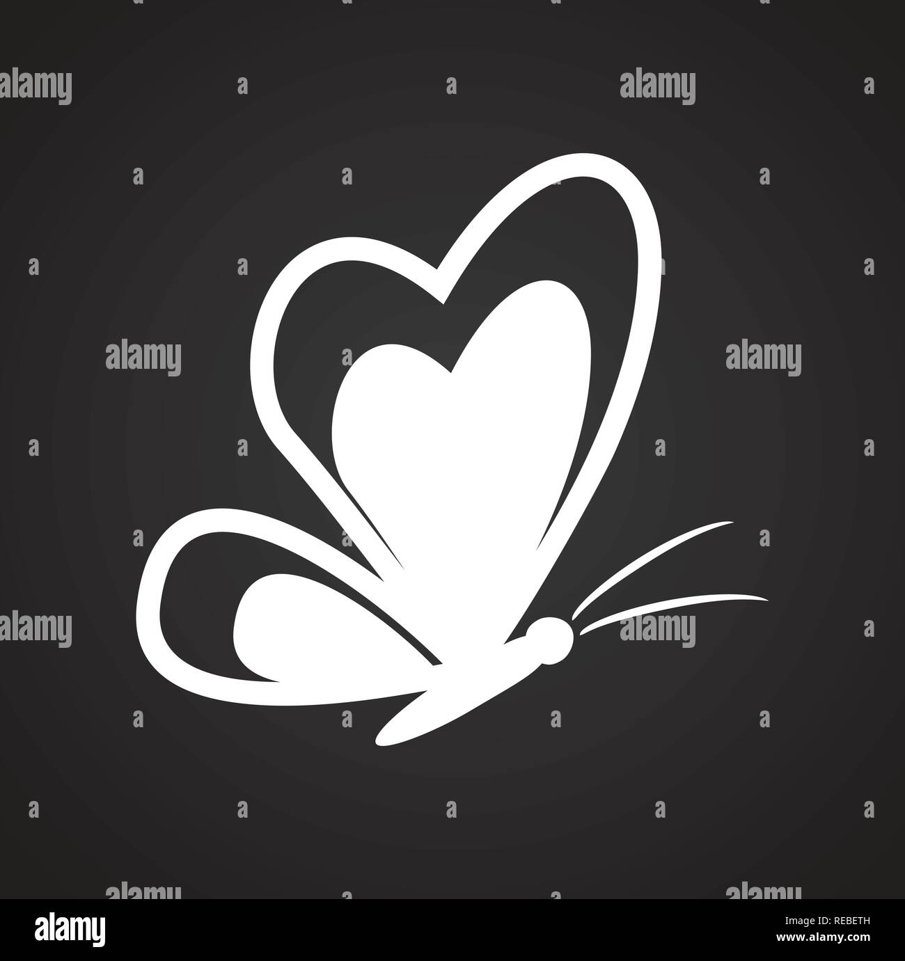 Butterfly icon on black background for graphic and web design, Modern ...