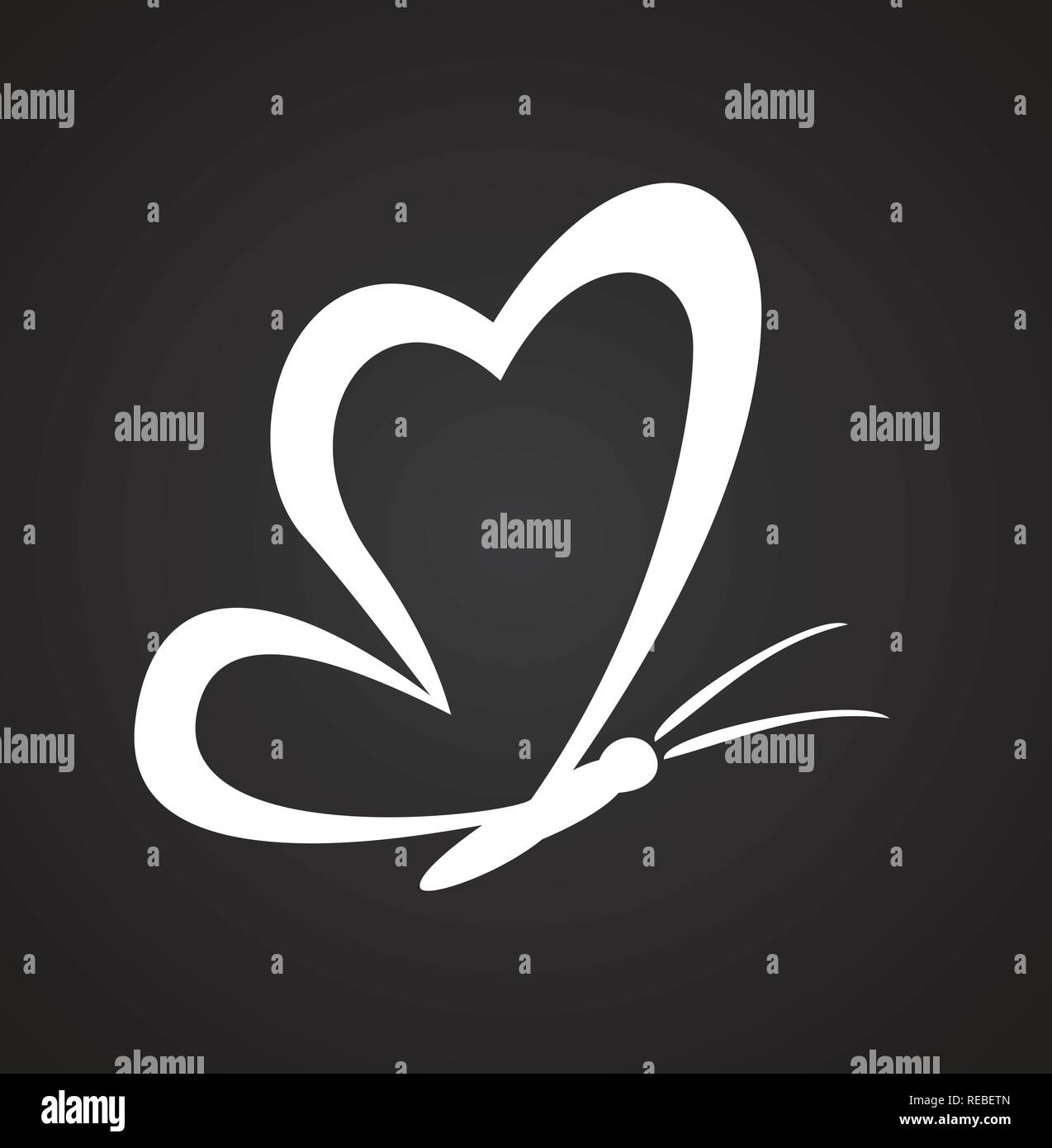 Butterfly icon on black background for graphic and web design, Modern ...