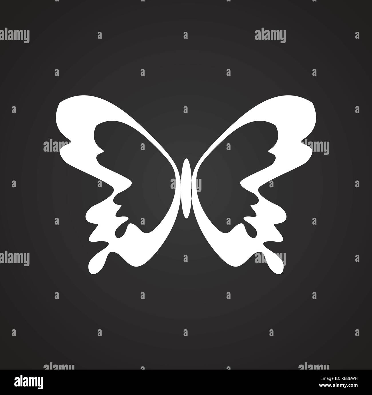 Butterfly icon on black background for graphic and web design, Modern ...