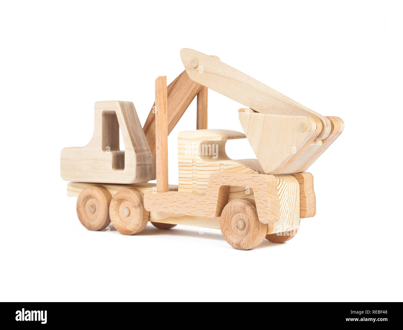 Wooden puzzle truck handmade concrete mixer truck machine massive beech wood toy utility vehicle gift for boys wooden car carrier