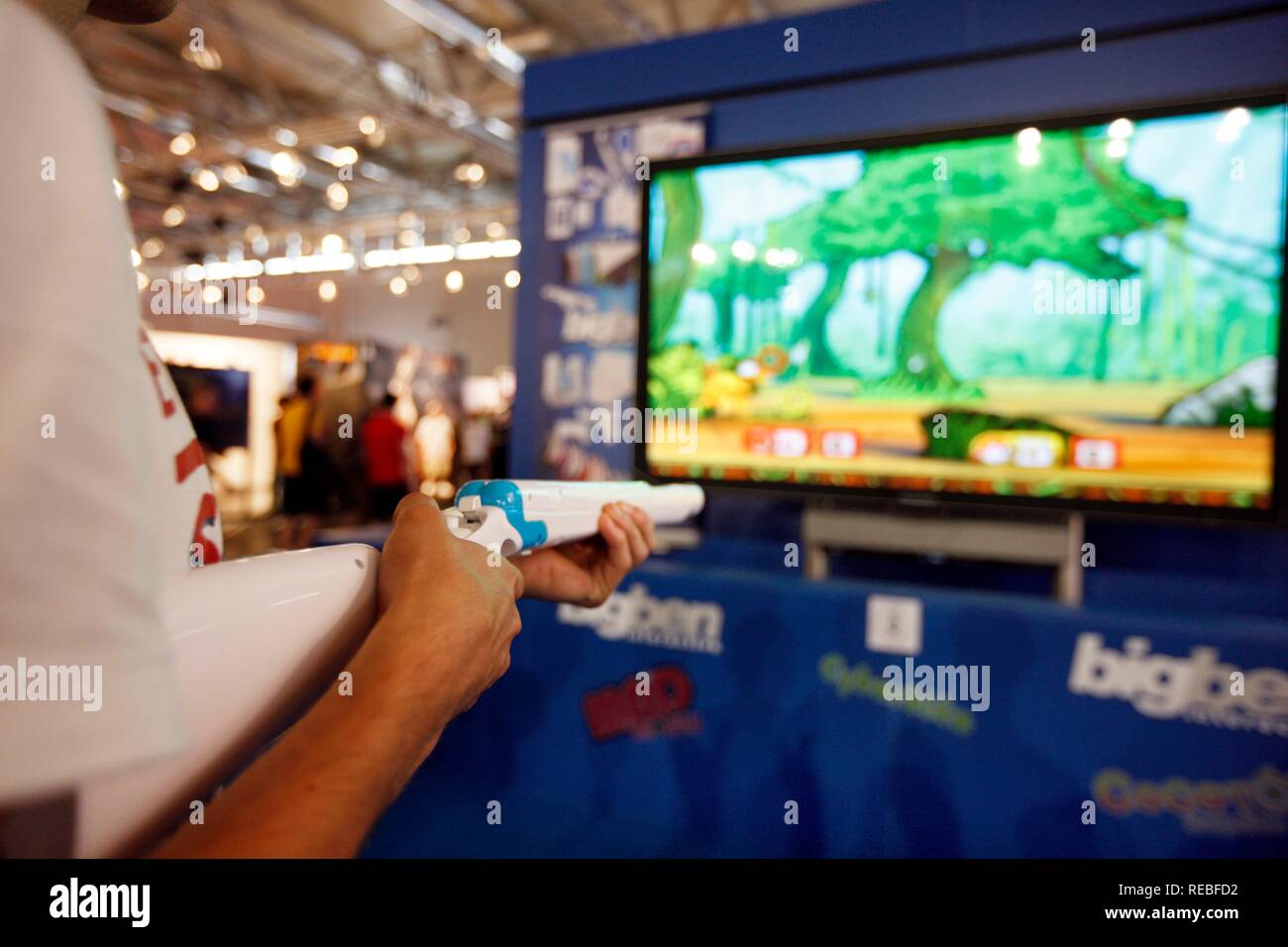 Nintendo Wii booth at the Entertainment Area of the Gamescom, the world's  largest fair for computer games in the Messe Koeln Stock Photo - Alamy
