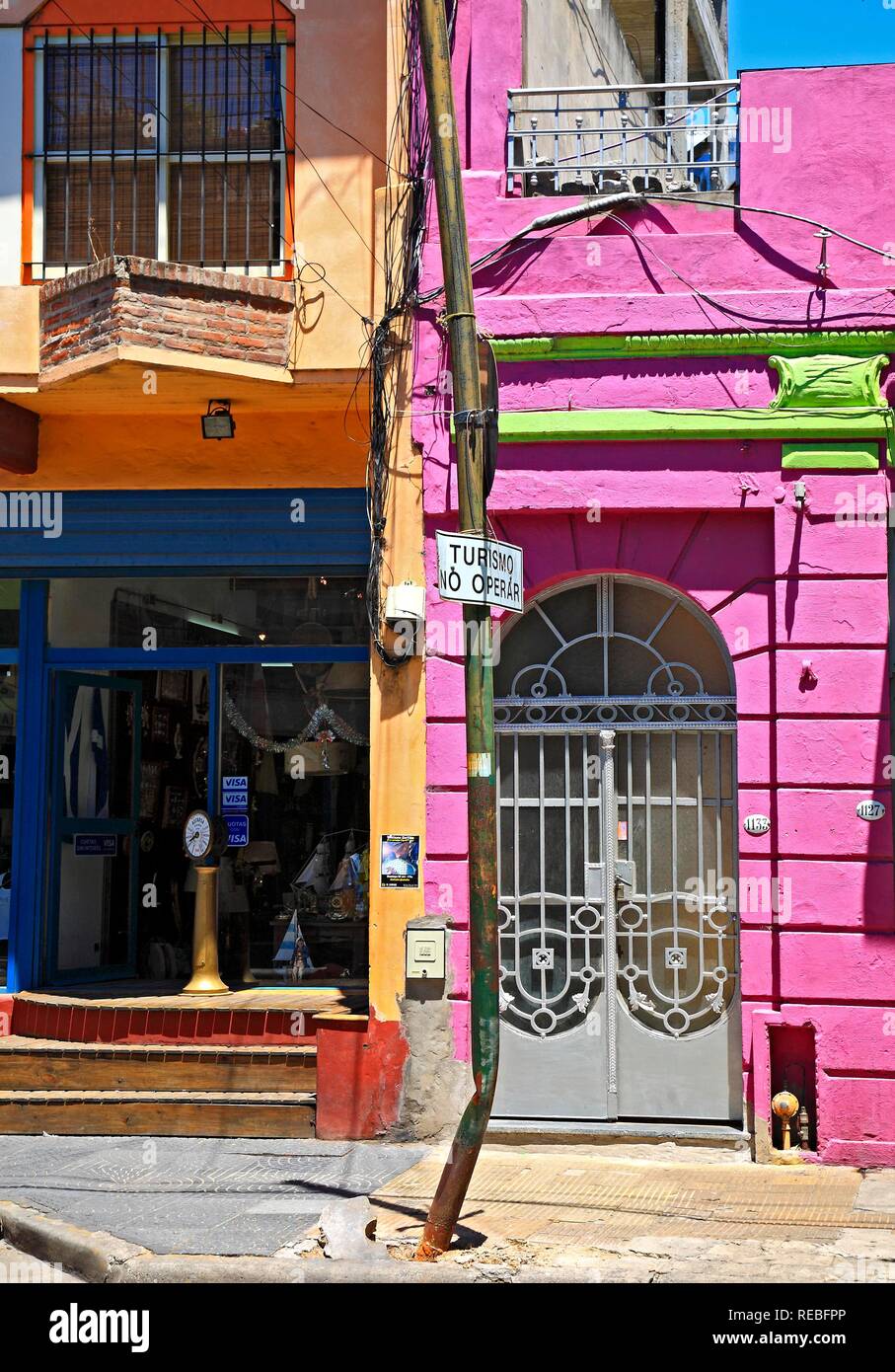 Colurful houses in the La Boca district, El Caminito, Buenos Aires, Argentina Stock Photo