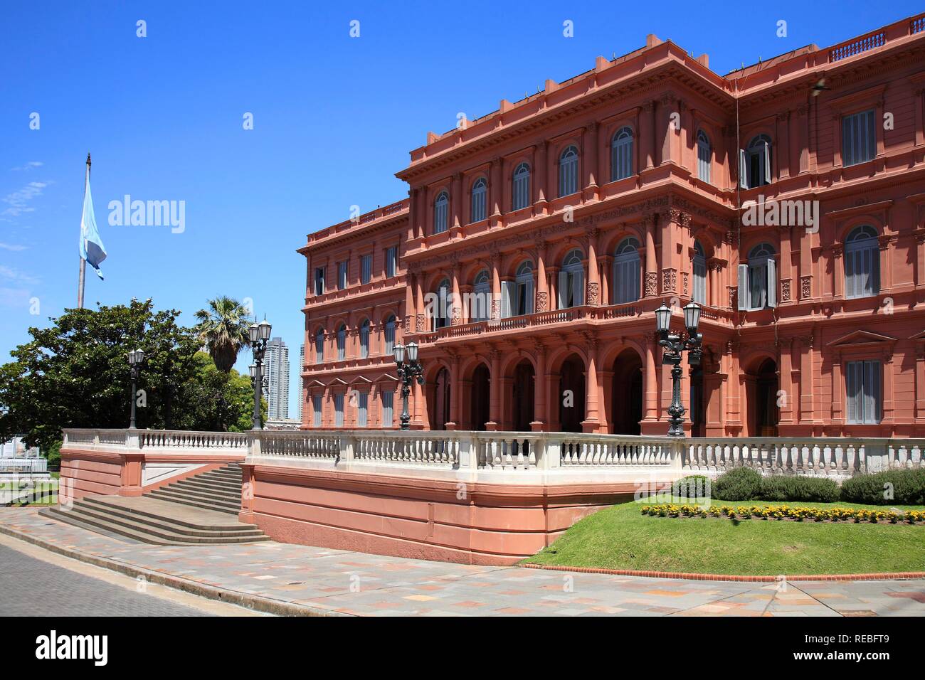 Casa Rosada, presidential palace on the eastern side of the Plaza de Mayo Square, Buenos Aires, Argentina Stock Photo