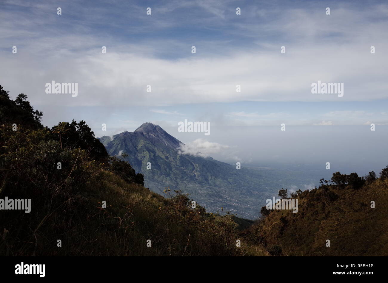 Ascending Mount Merbabu Indonesia Stock Photo