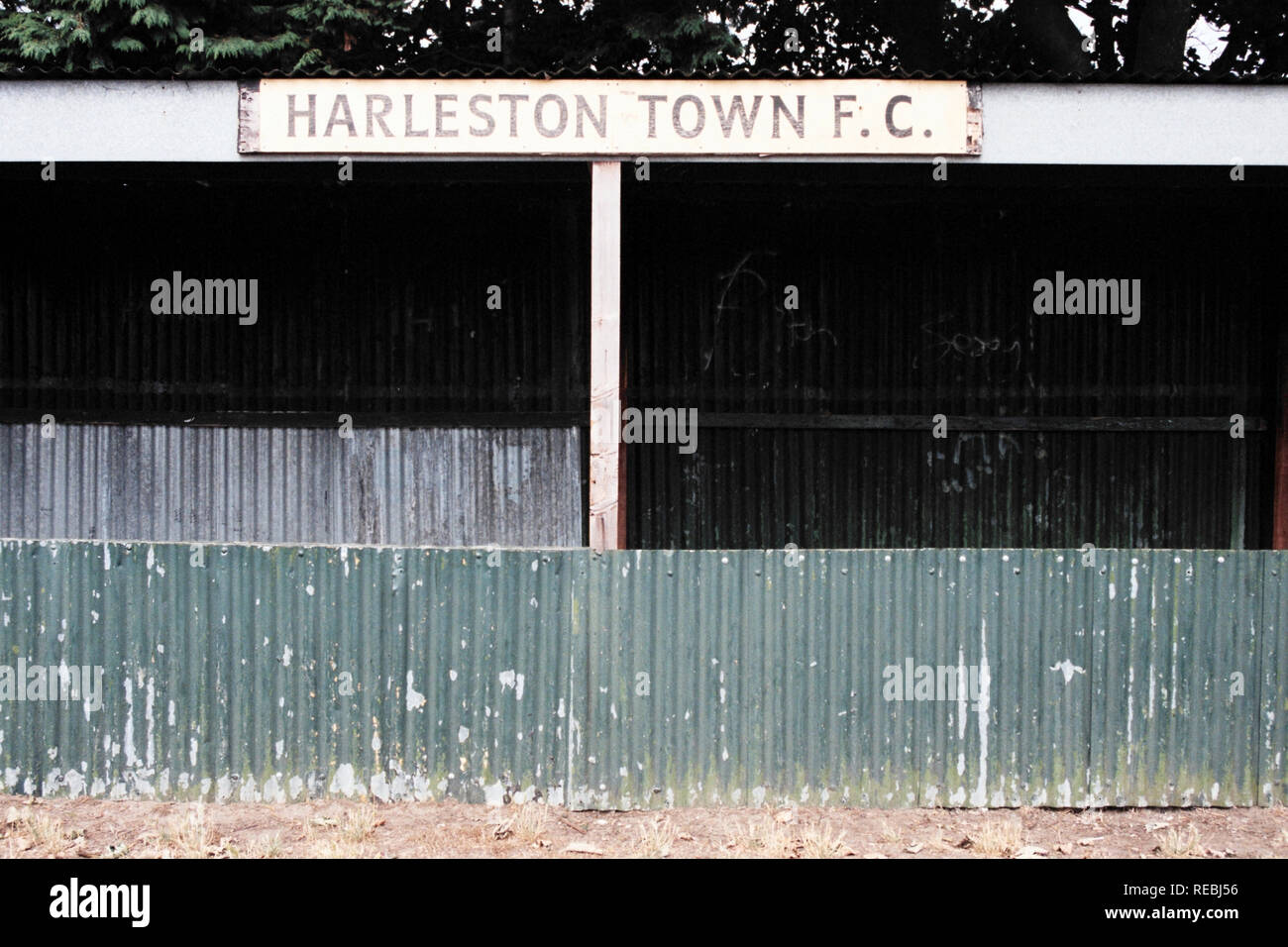 The main stand at Harleston Town FC Football Ground, Wilderness Lane