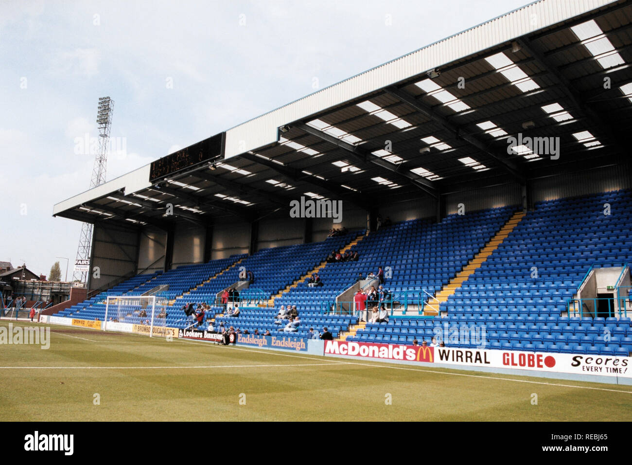 General view of Tranmere Rovers FC Football Ground, Prenton Park, Prenton Road West, Birkenhead, Liverpool, pictured on 30th April 1995 Stock Photo