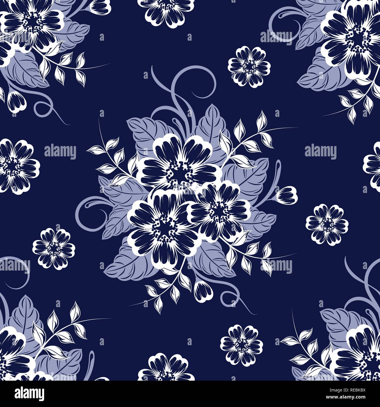 Seamless pattern with beautiful flowers. Vector illustration Stock ...