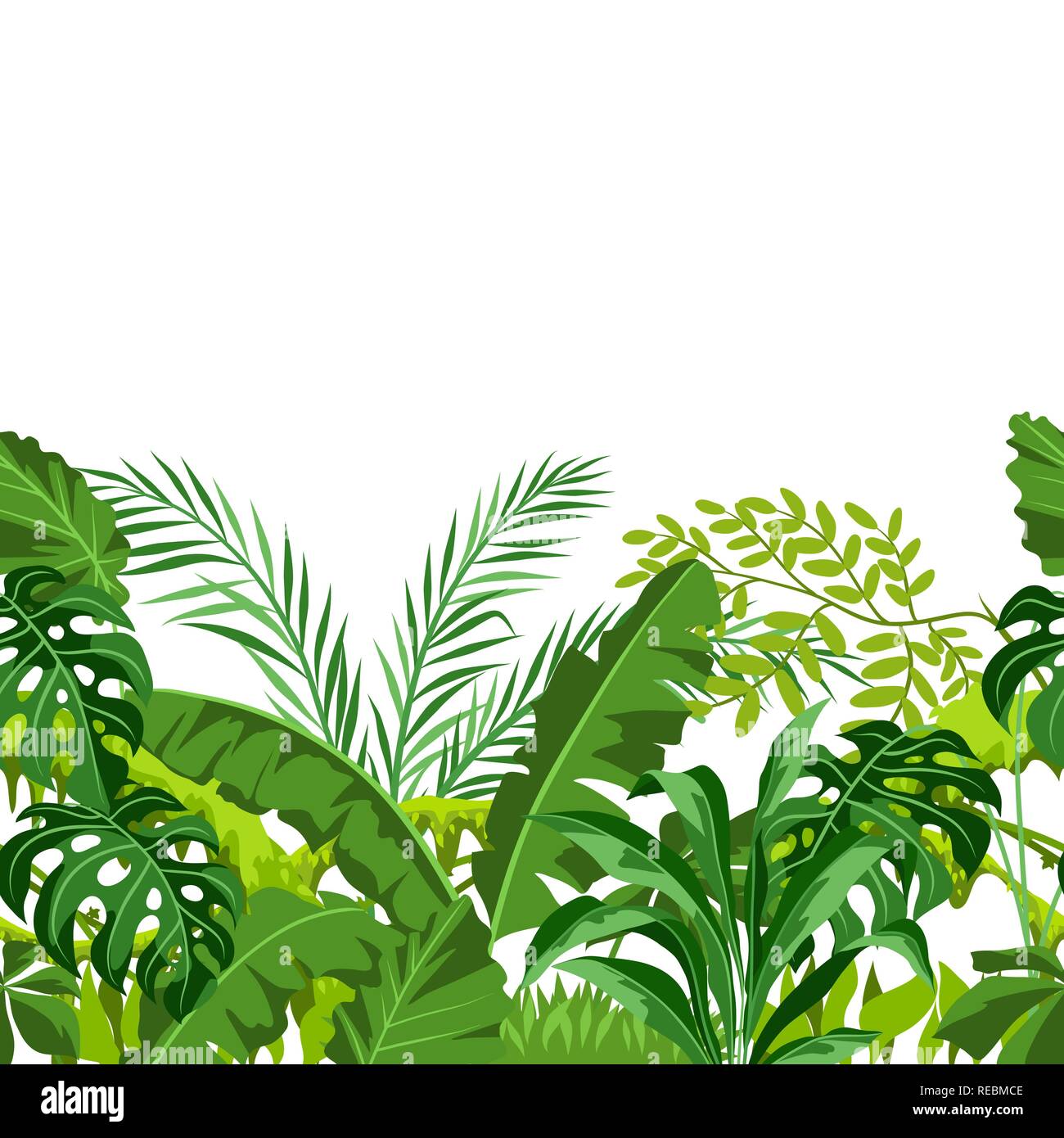Seamless pattern with jungle plants. Stock Vector