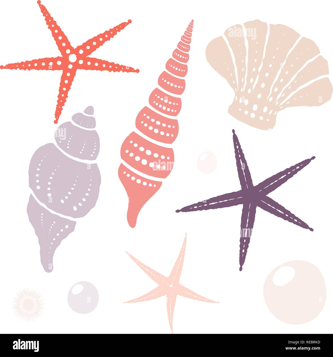 Collection of marine isolated vector design elements. Eps 10 Stock Vector